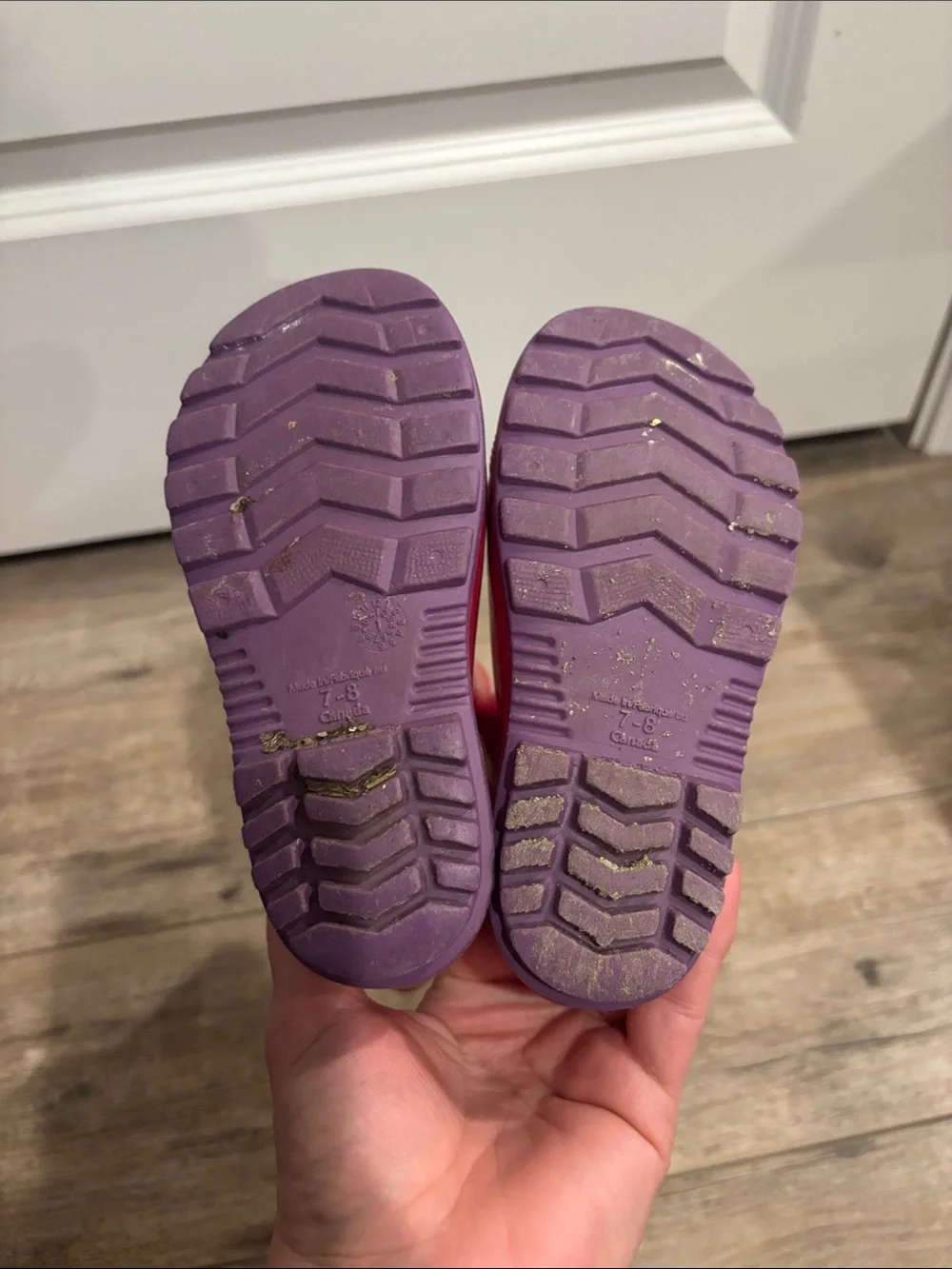 Kids Pink Waterproof Rain Boots Size 7-8